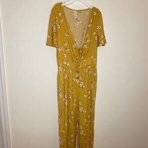 Floral Mustard Yellow Jumpsuit
